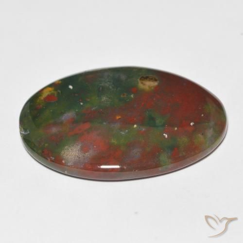 Bloodstone Gemstone in 30 x 22 mm (calibrated) Size for Sale, Bloodstone Stone in Green and Red Color