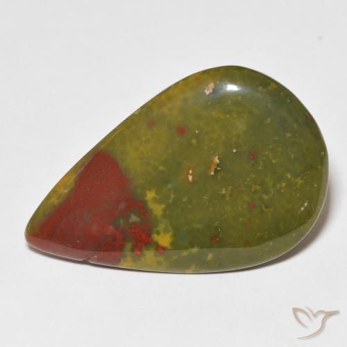 13.94ct Natural Multicolor Bloodstone, Pear Shape, Opaque