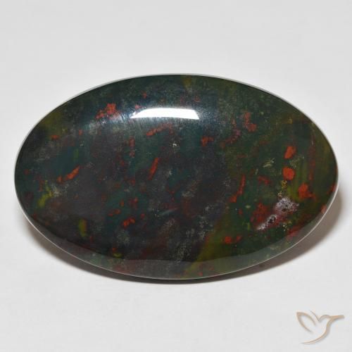 34.27ct Natural Green and Red Bloodstone, Oval, Opaque