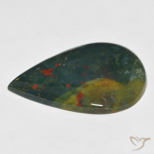 Bloodstone Gemstone in 34.4 x 24.3 mm Size for Sale, Bloodstone Stone in Green and Red Color