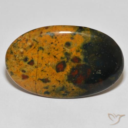 28.21ct Natural Multicolor Bloodstone, Oval, Opaque