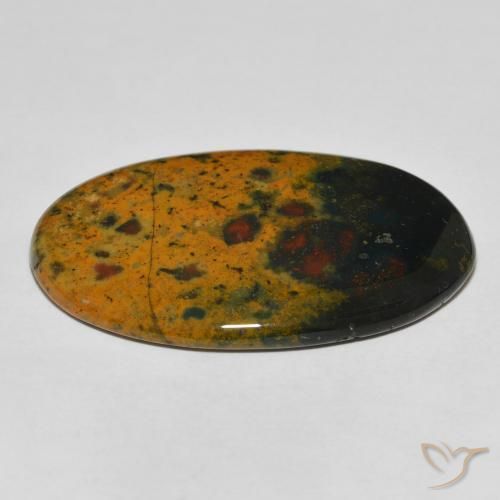 Bloodstone Gemstone in 34.9 x 22 mm Size for Sale, Bloodstone Stone in Multicolor Color