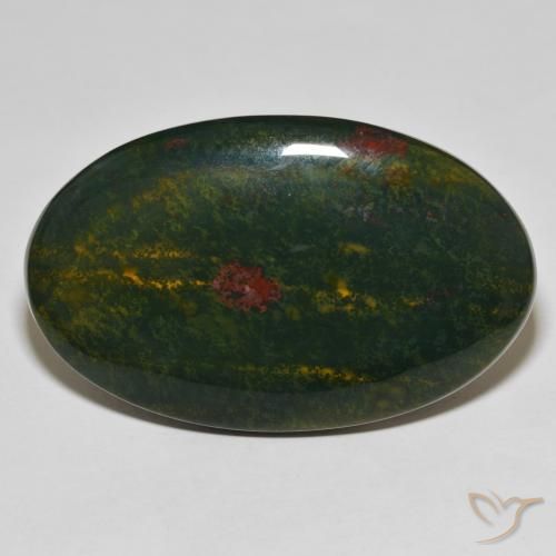 52.42 ct Oval Bloodstone, 43.6 x 27.2 mm From Madagascar, Photo A