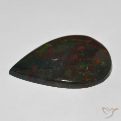 Bloodstone Gemstone in 35.9 x 25.6 mm Size for Sale, Bloodstone Stone in Green and Red Color