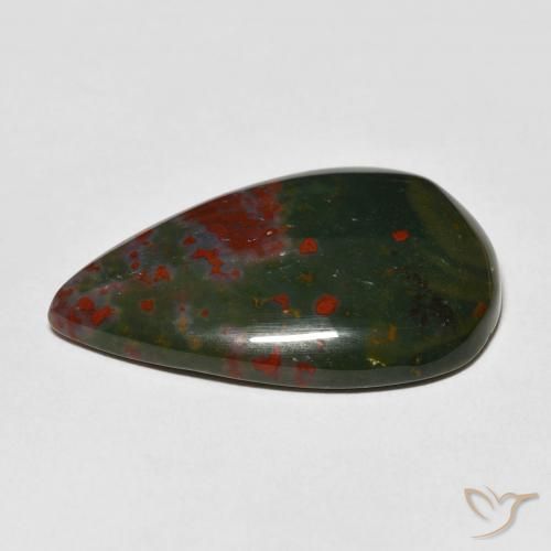 Bloodstone Gemstone in 29.1 x 19.5 mm Size for Sale, Bloodstone Stone in Green and Red Color