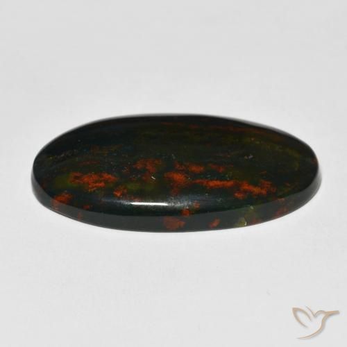 Bloodstone Gemstone in 34.4 x 18.1 mm Size for Sale, Bloodstone Stone in Multicolor Color