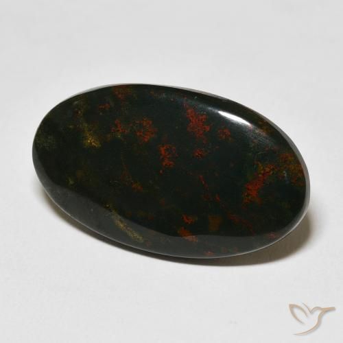 18.45 ct Multicolor Bloodstone Stone, Natural Bloodstone in Oval Cabochon Shape for Sale