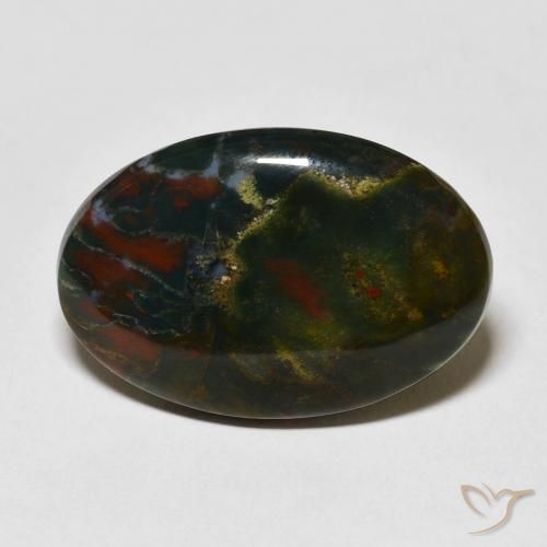 16.79ct Natural Multicolor Bloodstone, Oval, Opaque