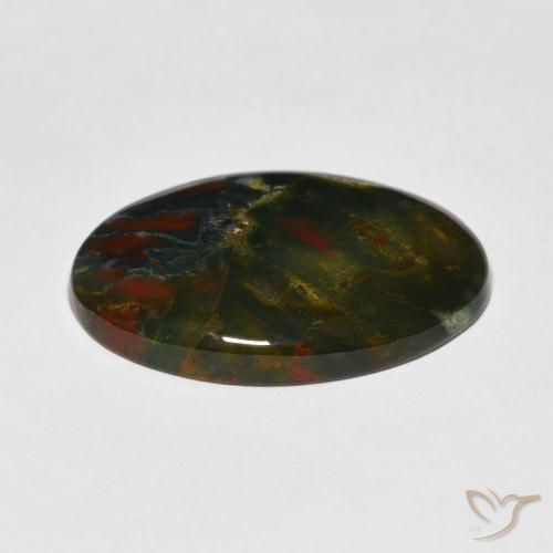 Bloodstone Gemstone in 26.5 x 18.2 mm Size for Sale, Bloodstone Stone in Multicolor Color