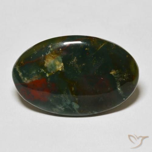 17.22ct Natural Multicolor Bloodstone, Oval, Opaque