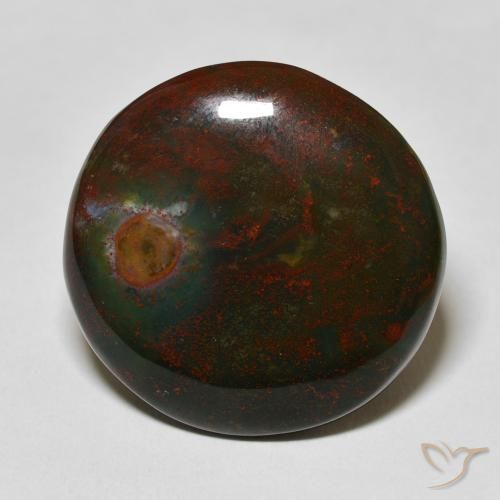 29.21ct Natural Green and Red Bloodstone, Round, Opaque