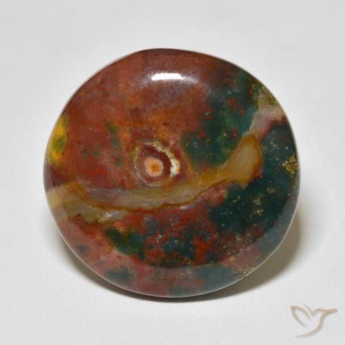 27.51ct Natural Multicolor Bloodstone, Round, Opaque