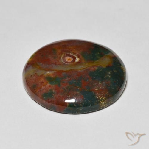 Bloodstone Gemstone in 25 mm Size for Sale, Bloodstone Stone in Multicolor Color