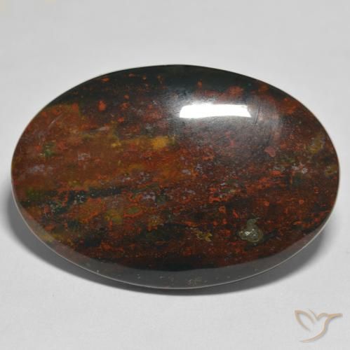 44.08ct Natural Multicolor Bloodstone, Oval, Opaque