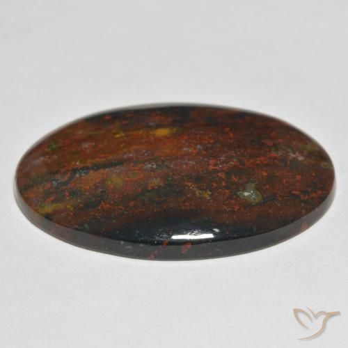 Bloodstone Gemstone in 38.8 x 26.4 mm Size for Sale, Bloodstone Stone in Multicolor Color