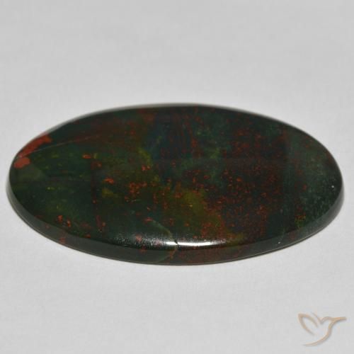 Bloodstone Gemstone in 36.5 x 24.5 mm Size for Sale, Bloodstone Stone in Green and Red Color