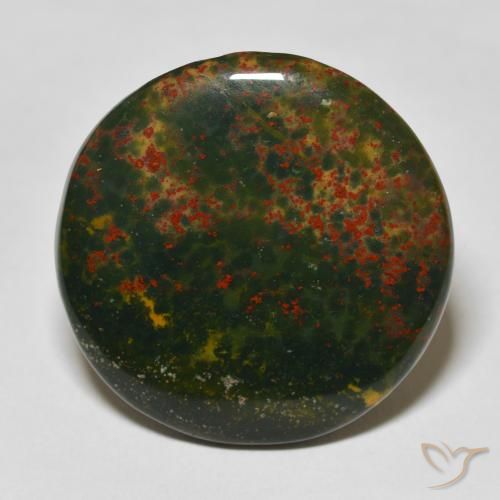 25.91ct Natural Green and Red Bloodstone, Round, Opaque