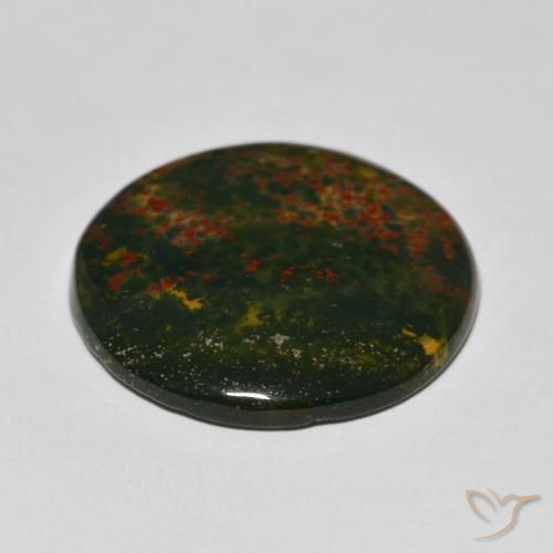 Bloodstone Gemstone in 27.7 mm Size for Sale, Bloodstone Stone in Green and Red Color