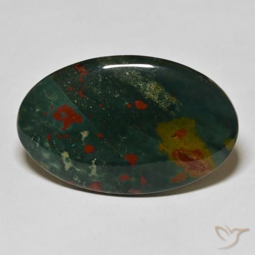 38.07ct Natural Dark Green Bloodstone, Oval, Opaque