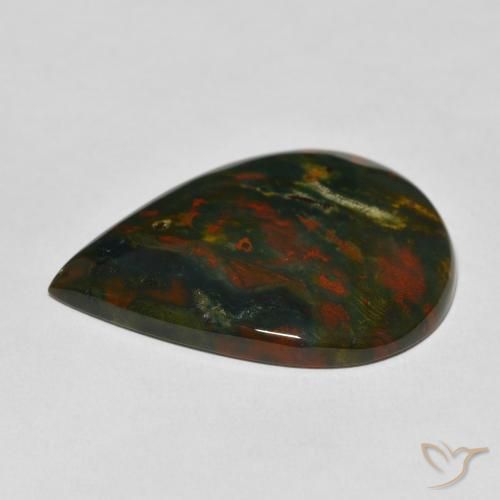 Bloodstone Gemstone in 32.3 x 24.3 mm Size for Sale, Bloodstone Stone in Green and Red Color