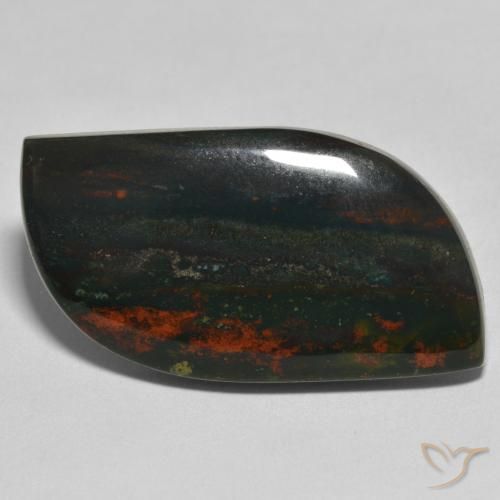 26.95 ct Green Bloodstone Stone, Natural Bloodstone in Fancy Cabochon Shape for Sale