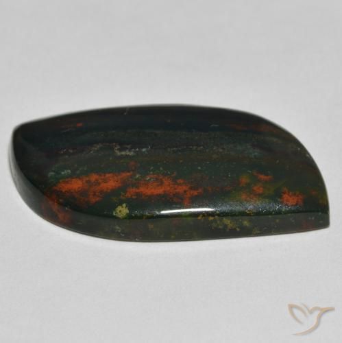 Bloodstone Gemstone in 31.2 x 17.6 mm Size for Sale, Bloodstone Stone in Green and Red Color