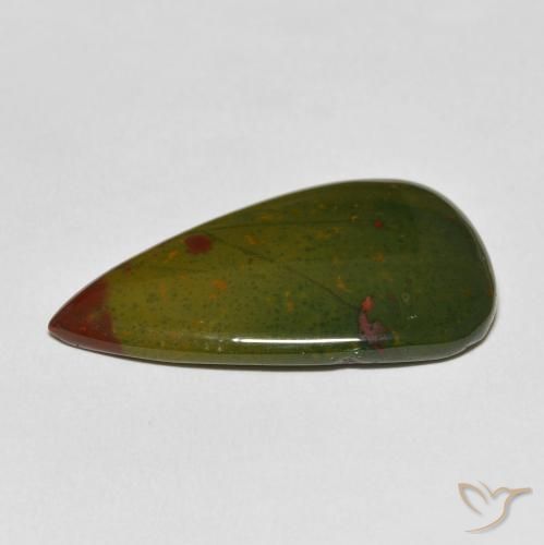 Bloodstone Gemstone in 33.2 x 19.2 mm Size for Sale, Bloodstone Stone in Green and Red Color