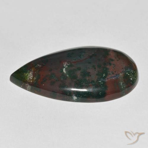 Bloodstone Gemstone in 36.7 x 22.2 mm Size for Sale, Bloodstone Stone in Green and Red Color