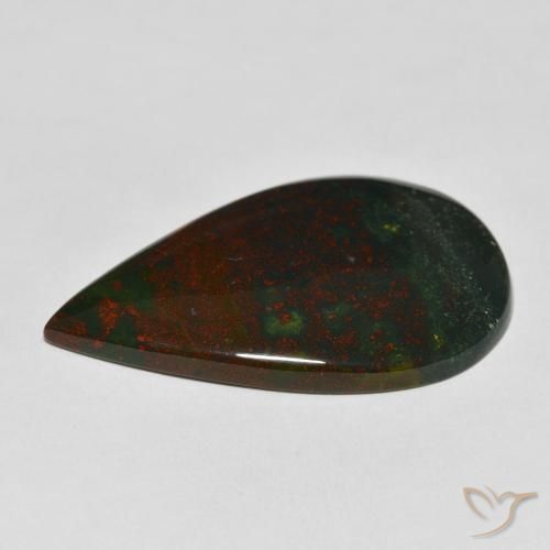 Bloodstone Gemstone in 37.9 x 24.7 mm Size for Sale, Bloodstone Stone in Green and Red Color