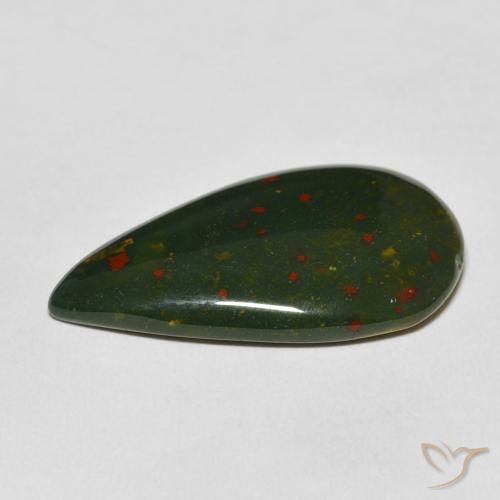 Bloodstone Gemstone in 28.8 x 16.5 mm Size for Sale, Bloodstone Stone in Green and Red Color
