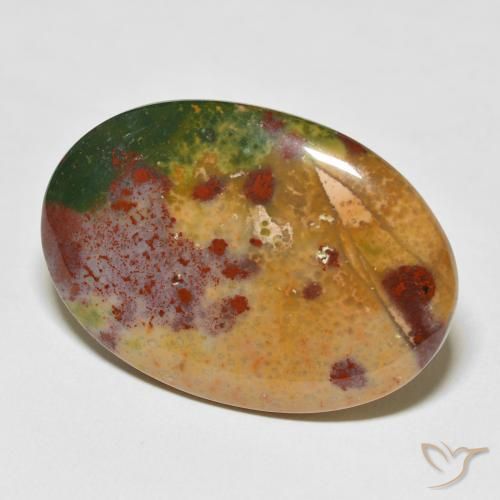 40.37 ct Multicolor Bloodstone Stone, Natural Bloodstone in Oval Cabochon Shape for Sale