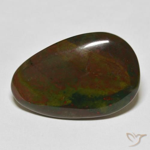 34.76 ct Green Bloodstone Stone, Natural Bloodstone in Fancy Cabochon Shape for Sale