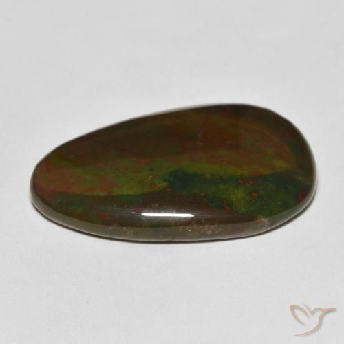 Bloodstone Gemstone in 33.7 x 21.9 mm Size for Sale, Bloodstone Stone in Green and Red Color