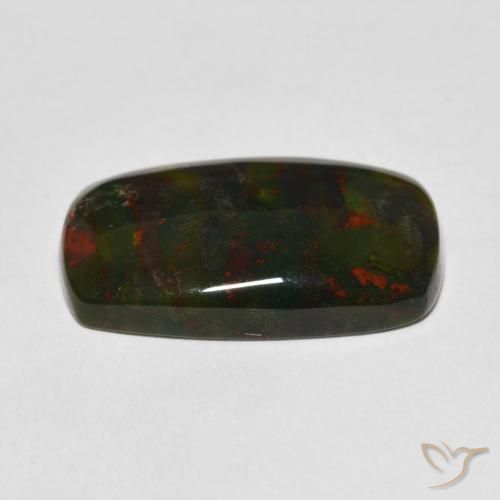Bloodstone Gemstone in 24.1 x 14.4 mm Size for Sale, Bloodstone Stone in Green and Red Color