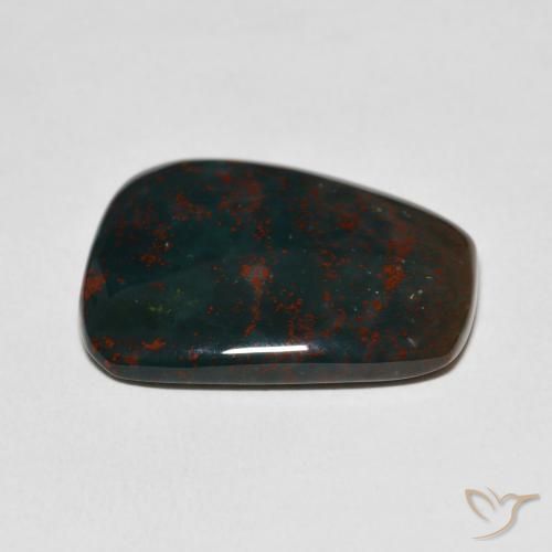 Bloodstone Gemstone in 22.8 x 18.5 mm Size for Sale, Bloodstone Stone in Green and Red Color