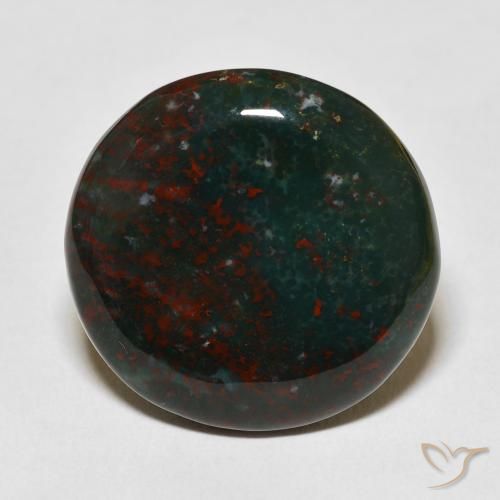22.52ct Natural Green and Red Bloodstone, Round, Opaque