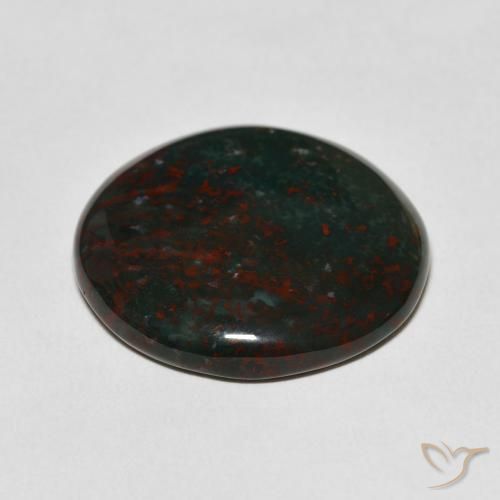 Bloodstone Gemstone in 23.7 mm Size for Sale, Bloodstone Stone in Green and Red Color