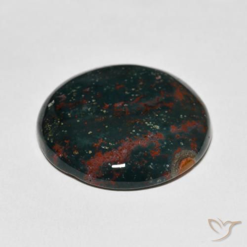 Bloodstone Gemstone in 25.6 mm Size for Sale, Bloodstone Stone in Green and Red Color