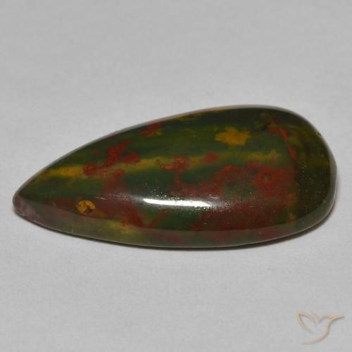 Bloodstone Gemstone in 26.1 x 14.4 mm Size for Sale, Bloodstone Stone in Green and Red Color
