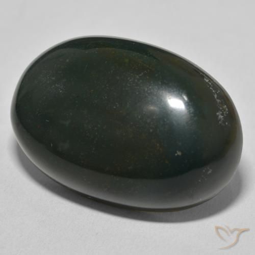 55.24 ct Green Bloodstone Stone, Natural Bloodstone in Oval Cabochon Shape for Sale