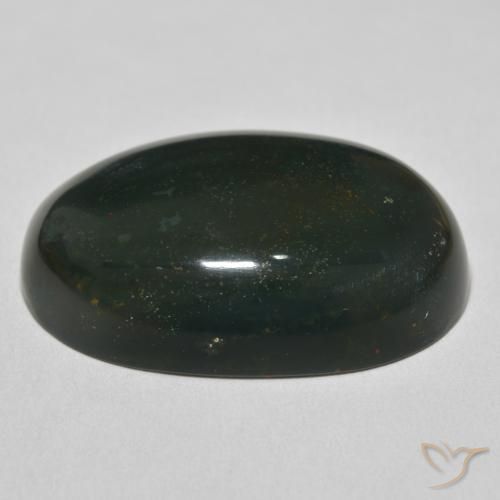 Bloodstone Gemstone in 32.2 x 22.3 mm Size for Sale, Bloodstone Stone in Deep Green Color
