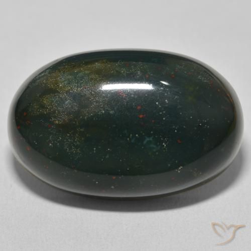 37.80ct Natural Dark Green Bloodstone, Oval, Opaque