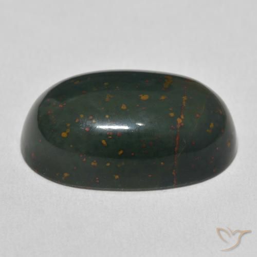 Bloodstone Gemstone in 22.4 x 14.1 mm Size for Sale, Bloodstone Stone in Green and Red Color