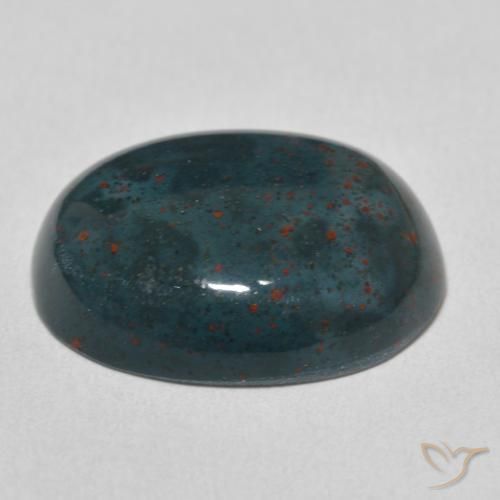 Bloodstone Gemstone in 20.3 x 16.6 mm Size for Sale, Bloodstone Stone in Forest Green Color