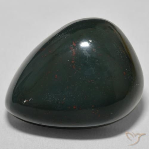 29.36ct Natural Dark Green Bloodstone, Pear Shape, Opaque