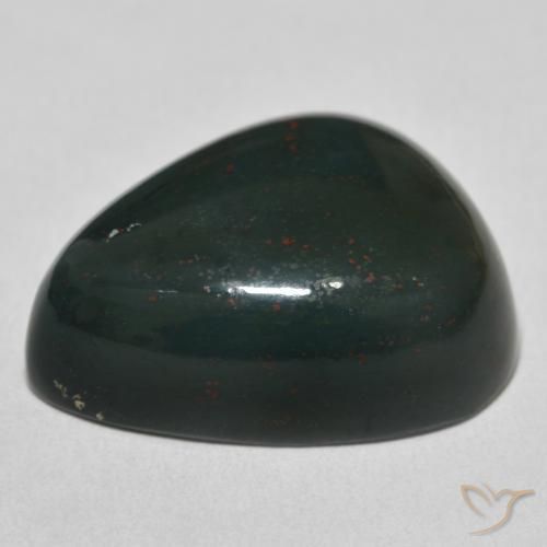 Bloodstone Gemstone in 23.1 x 18 mm Size for Sale, Bloodstone Stone in Dark Green Color