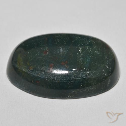 Bloodstone Gemstone in 30 x 22 mm (calibrated) Size for Sale, Bloodstone Stone in Forest Green Color