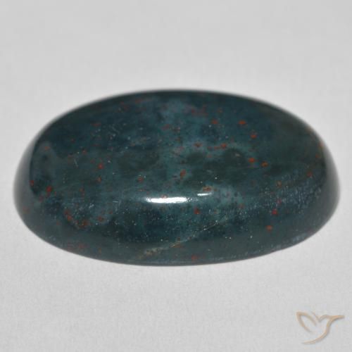 Bloodstone Gemstone in 28.8 x 20.6 mm Size for Sale, Bloodstone Stone in Deep Green Color