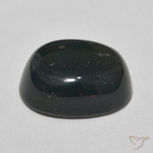 Bloodstone Gemstone in 16.1 x 12.8 mm Size for Sale, Bloodstone Stone in Deep Green Color