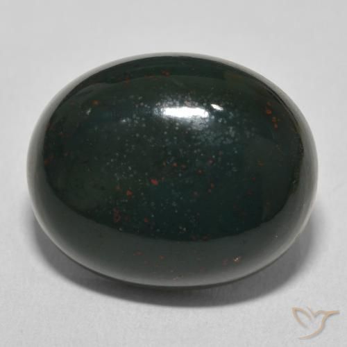 15.68ct Natural Bluish Green Bloodstone, Oval, Opaque
